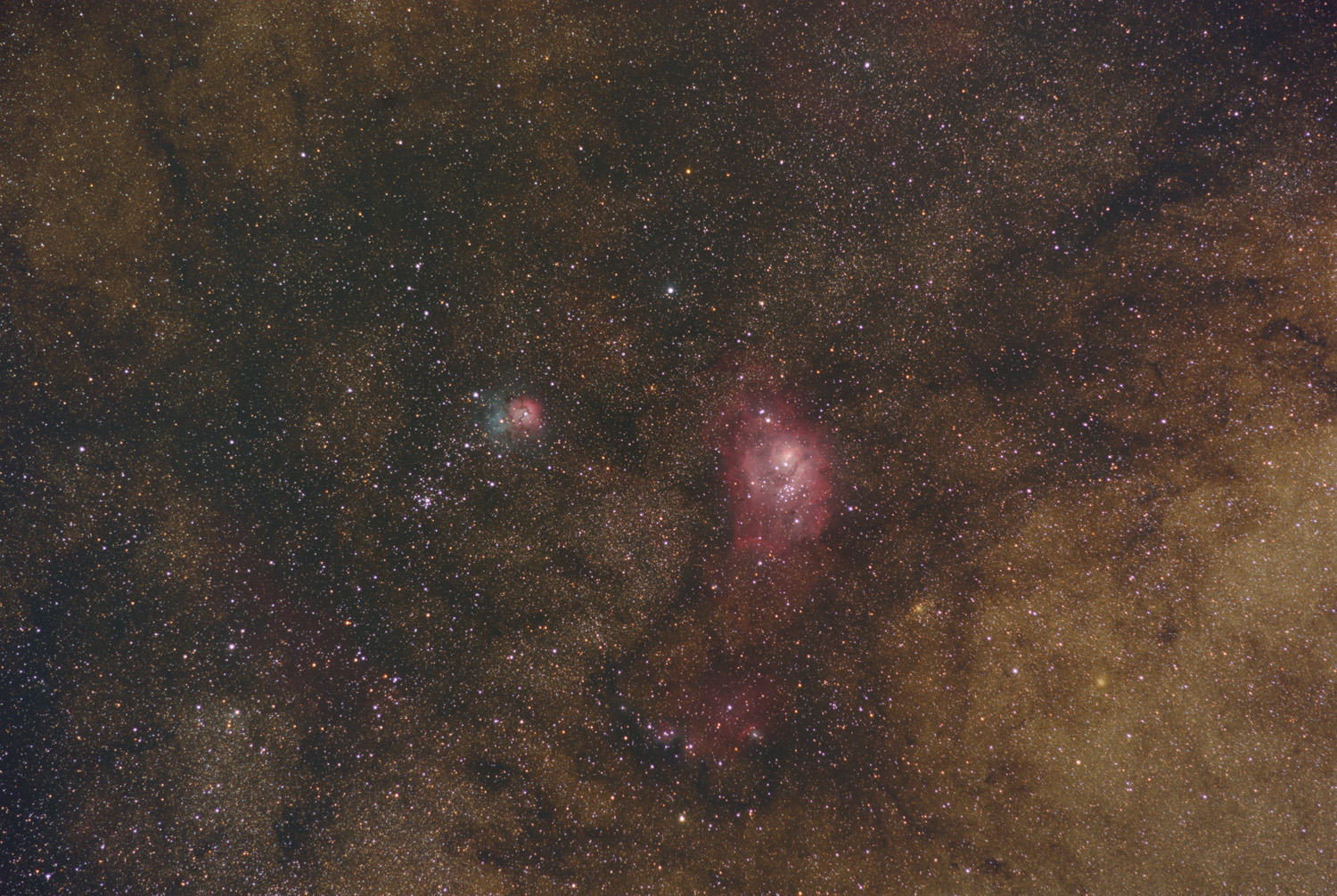 M8 und M20 - Lagunen- und Trifidnebel - Widefield M 8, M 20