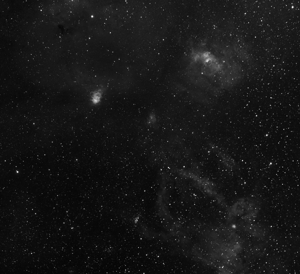 H-alpha Region im Kepheus und Cassiopeia NGC 7635, NGC 7538, Sh2 157
