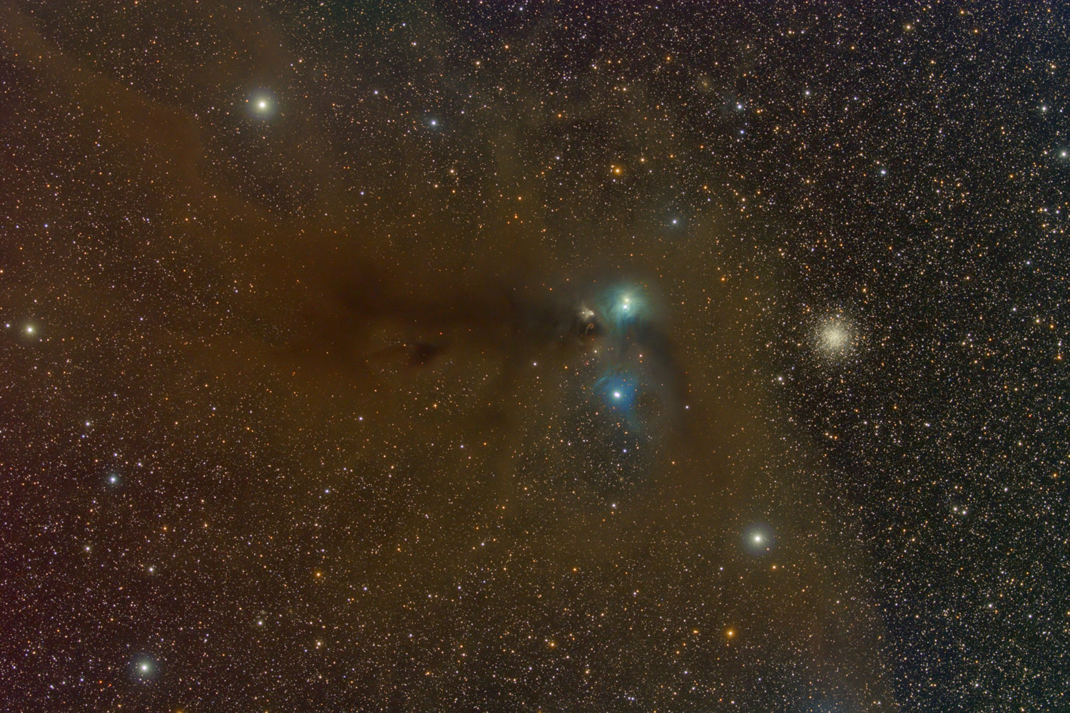Corona Australis Complex mit NGC 6723, 6726, 6727 und 6729 NGC 6726, NGC 6723