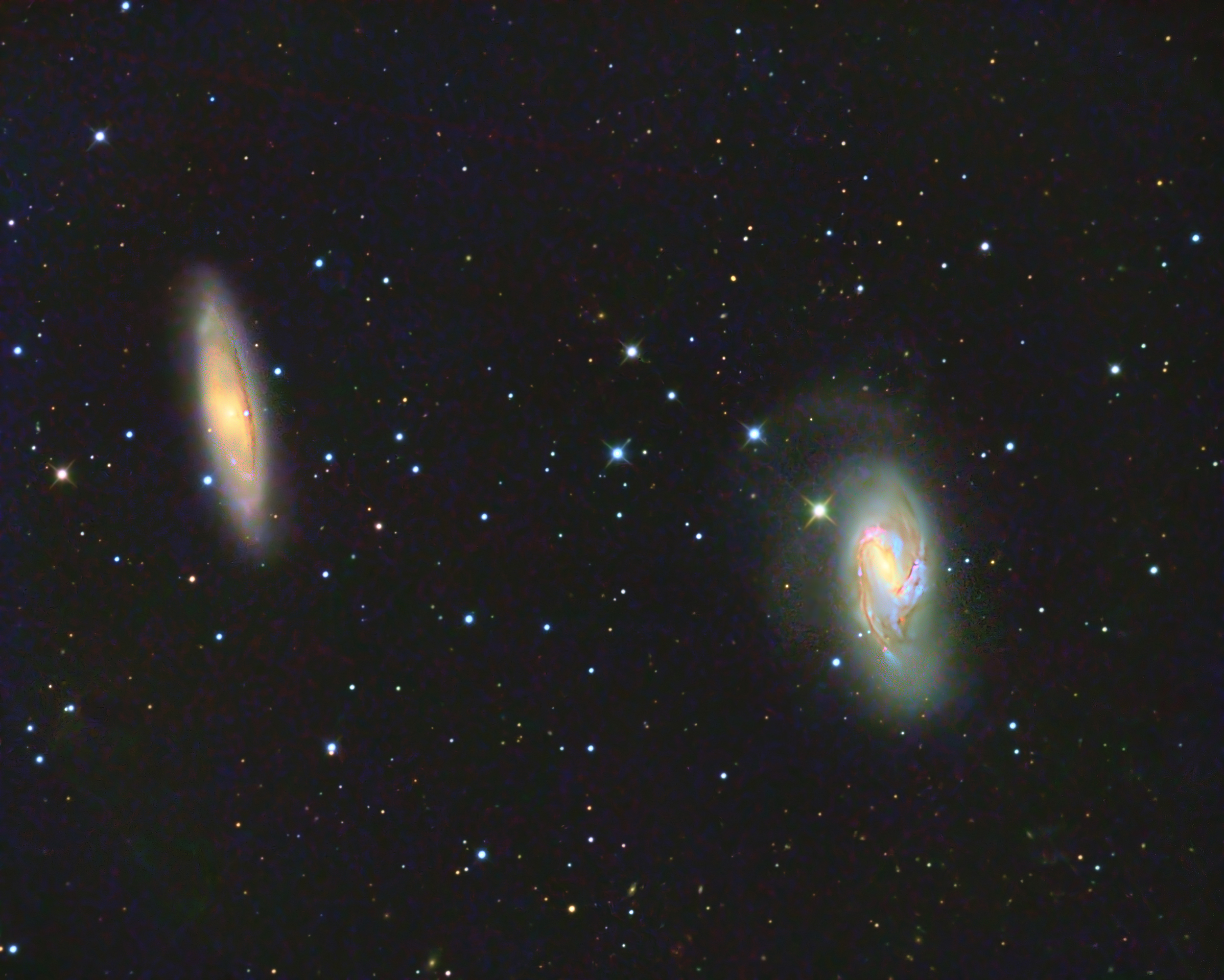 M65 und M66 im Leo-Triplett M 65, M 66
